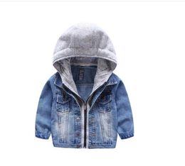 Jeans Girls Jacket Baby Kids Spring Boys Hoodies Coat Denim Long Sleeve Outerwear Children Windbreaker df524