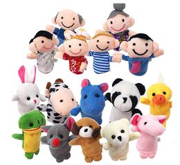 Plush Dolls Baby Toy Finger Puppets Tell Story Props 10pcs Animals or 6pcs Family Doll Kids Toys Children Gift 230329