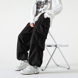 Mens Pants Casual Cargo Summer Pockets Retro Fashion High Street Loose Trousers Outdoor Clothes Harajuku 230328