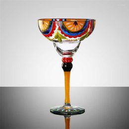 Wine Glasses Handmade Colourful Creative 270ml Lead-free Home Bar Wedding Party Cocktail Glass Goblet Cup 2023