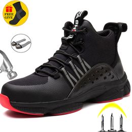 Dress Shoes Plus Size 49 50 Men Lightweight Safety Work Boots Indestructible Sneakers Antismash Steel Toe Male 230329