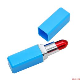 Portable Lipstick Shaped Metal Smoking Pipes Tobacco Cigarette Women Mini Pipes Fashion Lip stick for Lady Girl Christmas Gifts DHL