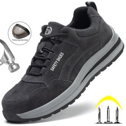 Dress Shoes Lightweight Work Sneakers Men Safety Male Construction Steel Toe PunctureProof Boots 230329