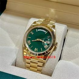 Con scatola orologio di alta qualità nuova versione oro giallo 18 carati lunetta con diamanti quadrante 40 mm orologio automatico da uomo moda orologio da polso 228238