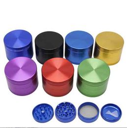 63MM CNC 4 Parts Smoking Herb Grinder Aluminium Alloy Metal Tobacco 10 Colours Spice Hand Muller Crusher Abrader Tools Accessories