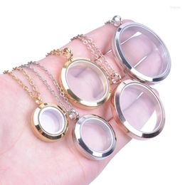 Pendant Necklaces 1PC Mix Size Round Living Memory Po Relicario Locket Floating Chams Picture For Jewellery Women Men Gift