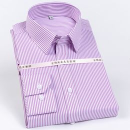 Men's Casual Shirts Men's Classic Striped Printed Wrinkle-Resistant Dress Shirts 100% Cotton Regular-Fit Formal Business Long-Sleeve Non-iron Shirt 230329