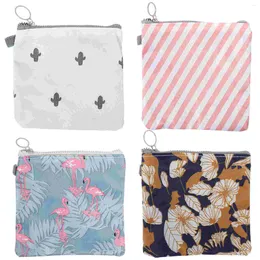 Storage Bags 4 Pcs Fashion Portable Washable Small Sanitary Napkin Pouches Pad