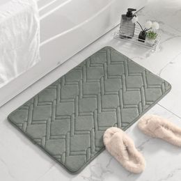 Carpets Embossing Bath Rug Mat Memory Foam Carpet Non-slip Bathroom Bathtub Side Floor Rugs Shower Room Doormat Toilet Footpad