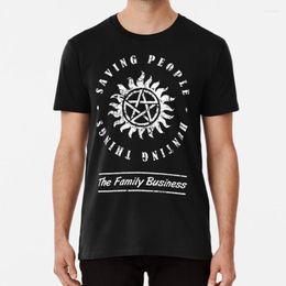 Men's T Shirts Supernatural Family Business Quote Shirt Tv Show Anti Possession Symbol Saving People