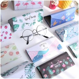 Sunglasses Cases Bags Mimiyou Topgrade PU Spectacle Cases for Eyeglasses Fashion Folding Sunglasses Box Bag Portable Triangle Eyewear Protector J230328