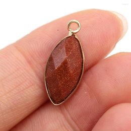 Pendant Necklaces Natural Stone Agates Horse Eye Shape Damation Jaspers /Clear Quartzs For Necklace Earring Jewellery Making 10x20mm