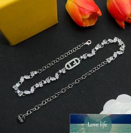 Classic Designer letter Pendant Necklaces Crystal Turquoise Necklace Women Jewerlry Accessories