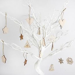 Christmas Decorations Small Wooden Chips Ornaments Kids Toys For Tree Hanging Pendants Xmas Decoration Home Party Year NoelChristmas
