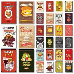 Fastfood Metal Tin Sign Metal Poster Vintage Style Wall Decor Plate Bar Bistro Cafe Kitchen Home Decor Plate 30X20cm W03