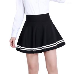 Skirts Japanese Kawaii Black Micro Mini Ball Gown Skirt Women Summer Harajuku Lolita Striped Womens High Waist Tumblr