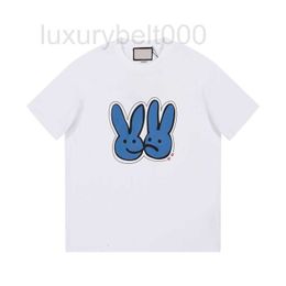 Women's T-Shirt designer Luxury Fashion Year of the Rabbit Exclusive Print INS Mesh Red Men's Unisex Loose Short Sleeve T-shirt YK5H