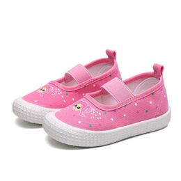 Athletic Outdoor Girls Sneakers Fashion Cute Kids Shoes Soft Canvas Sneakers For Toddlers Girl Children's Sneakers Girlish Kindergarten Shoes Hot W0329
