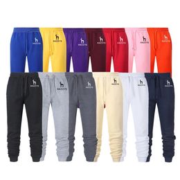 Mens Pants HAZZYS Women Joggers Orange Brown Winter Fleece Jogging Trousers Sportspants Casual Fashion Loose Black Red 230328