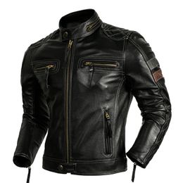 Men's Leather Faux Leather Protective rider clothing Natural cow leather jacket Men's motorcycle jacket Men's motorcycle jacket Men's motorcycle jacket S-XL 230329