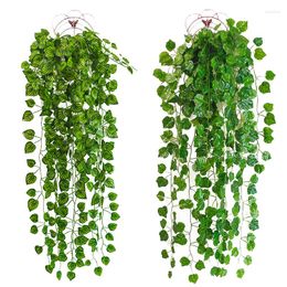 Decorative Flowers Home Decor Fake Vines Leaves Plantas Artificiales Para Decoracion Ivy Garland Greenery For Wedding House Party Wall