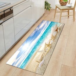 Carpet 3D Beach Shell Carpet Family Bathroom Non slip Door Mat Carpet Starfish Living Room Floor Mat Kitchen Mat 230329