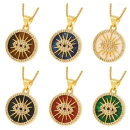 Pendant Necklaces 2023 Fashionable Selling Natural Stone Tiger Devil's Eye Round Necklace For Women Men Wedding Birthday Dainty Gifts