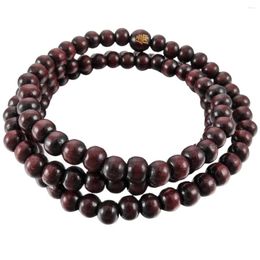 Chains 6mm Wood Bangle Bracelet Tibetan Buddhist Sandal Necklace 108pcs Bead Buddhism Prayer Man Woman Red