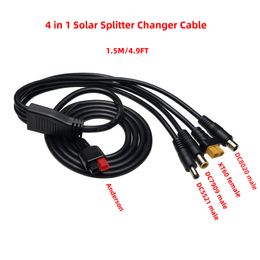 Solar Splitter Charge Cable Electronics 30A Power Pole Port to 4X Connector Adapter Cord DC8mm XT60 DC5521 DC8020 for Portable Power Station Photovoltaic Generator