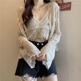 Women's Knits Cardigan Women's Thin Cape Summer Matching Camisole Outerwear Cover-up Ice Silk Knitted Top Small Coat