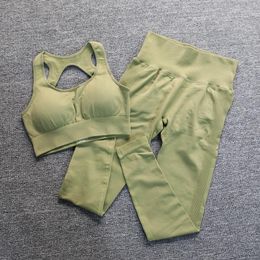 Active Sets ABS LO LI Yoga Set Workout Sport Outfit For Woman 2 Piece Open Back Sports Bra Scrunch High Waist Seamless Leggings Gym