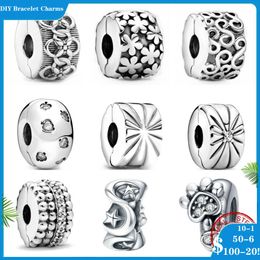 925 siver beads charms for pandora charm bracelets designer for women Tree Flower Paw Fit Original