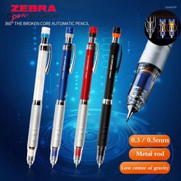 Zebra Mechanical Pencil MA86 Metal Anti-broken Core Drawing Writing Low Center Of Gravity 0.3/0.5mm Stationery School Supplies