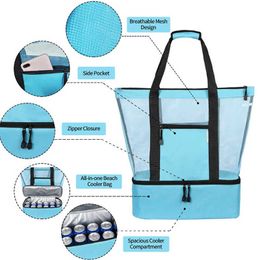 Beach Bags Bag Summer Thermal Insulation Cold Outdoor Portable Picnic Ice 230327