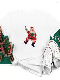 Women's T Shirts Christmas Ice And Snow TShirt Women Print Top Snowman Gift Year Short Sleeve Vacation