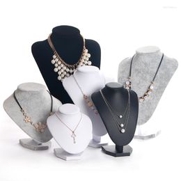 Jewelry Pouches Fashion Portrait Necklace Display Stand Holder Mannequin Bust For Pendant Counter Window Model