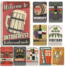 Retro Wine Metal Tin Signs Retro Poster Club Pub Bar Home Wall Decor Signs Vintage Wall plate Industrial Decoration Art Plate 30X20cm W03