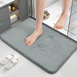 Carpet Memory foam bath mat anti-skid shower carpet coral velvet soft foot pad absorption bathroom carpet washable entrance door 230329