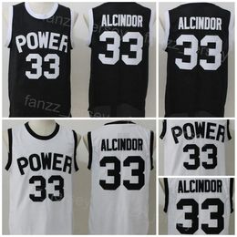 High School Basketball 33 Lewis Alcindor Jr Jersey St Joseph CT Power All Stitched Team Colour Black White College For Sport Fans University Breathable Men NCAA