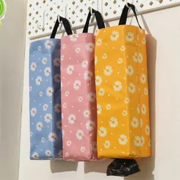 30PCS Little Daisy Waste Bag Holder Organisation Sets Washable Wall Mounted Folding Bag Suitable For Kitchen Bathroom Living Room Office Camping (3 Colours)