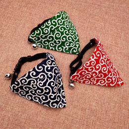 Dog Collars 1PC Triangle Collar Bandana Ring Bell Decorate Adjustable Pet Cat Bibs Neck Accessories Designer Puppy Scarf Products