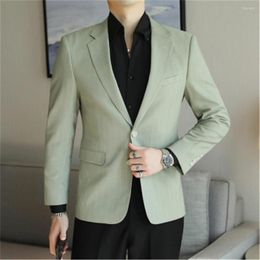 Men's Suits Korean Single Breasted Suit Blazer Big Size 5XL Long Sleeve Solid Colour Men Costume Slim Fit Casual Jacket Male Clothes Spring