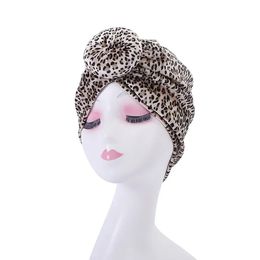 Fashion Elegant Leopard Scarf Hat Winter Flannelette Donut New Warm Moon Turban Bonnet Muslim Women Hijab Caps