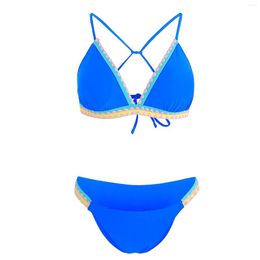 Women's Swimwear Personality Solid Colour Bikini Swimsuit Design Simple And Exquisite With Skirt For Women Two Piece