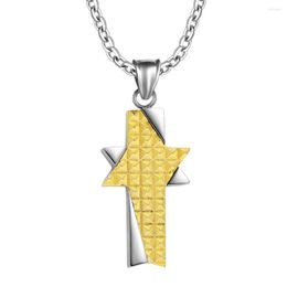 Pendant Necklaces YAFFL 304# Stainless Steel Cross With Austrian Crystals Religion Gift Gold Colour Men Jewellery Gifts For Women And