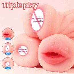 Massager sex toy masturbator BM05 Men's Aircraft Cup Male Masturbator Oral Vaginal Anal Masturbation Soft Real Vagina Pocket Pussy Sex Toys for Men Blowjob