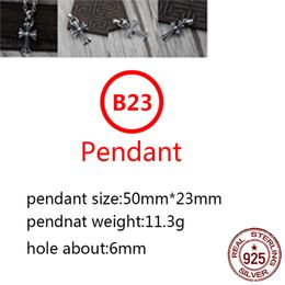 B23 S925 Sterling Silver Pendant Personalized Fashion Simple Couple Cross Flower Letter Net Red Punk Hip Hop Dance Style Jewelry Lover Gift