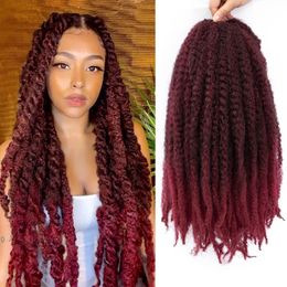 Marley Braiding Hair 1B Bug 350 Red Synthetic Afro Kinky Marley Hair for Twists 18 Inch Marley Twist Braiding Hair Extensions