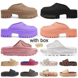 Dhgate platform sandals famous designer womens house slippers summer foam rubber slides pink flowers embroidered coach sandales fashion luxe beach shoes with box