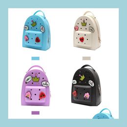 School Bags Customized Unique Shaped Usef Sile New Design Waterproof Backpack With Cute Candy Color 2Pcs Set Big And Drop Delivery L Dhsqd